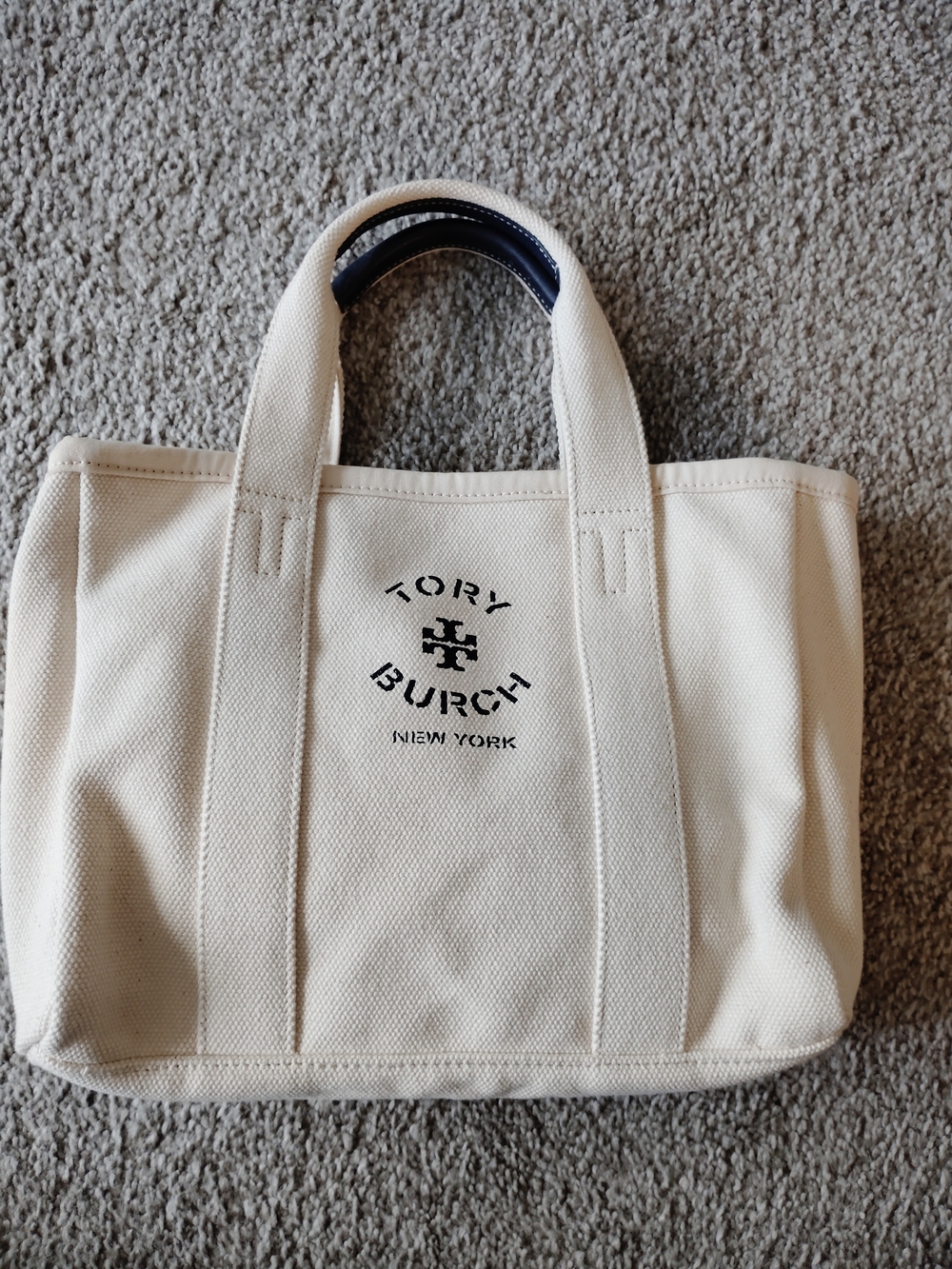 Tory Burch Cream Canvas Mini Tote